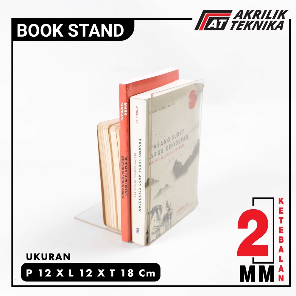 

1.1 Flash Sale ACRYLIC / AKRILIK BOOK STAND / PENAHAN / PEMBATAS BUKU GANJAL BUKU 2MM