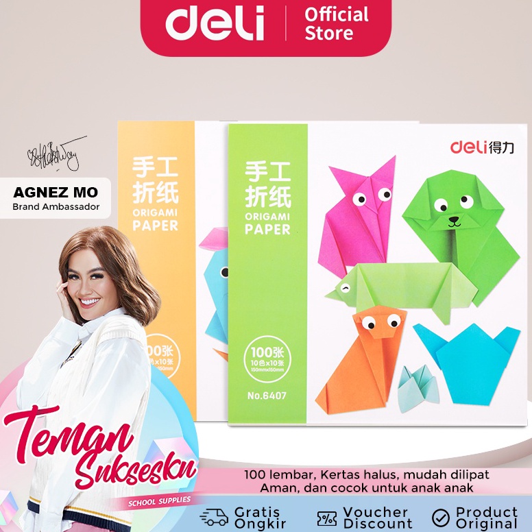 

FLASH SALE Deli Paper Craft / Origami Kertas Lipat 100 Lembar 2 Warna Bisa Dijadikan Catatan 6406 6407