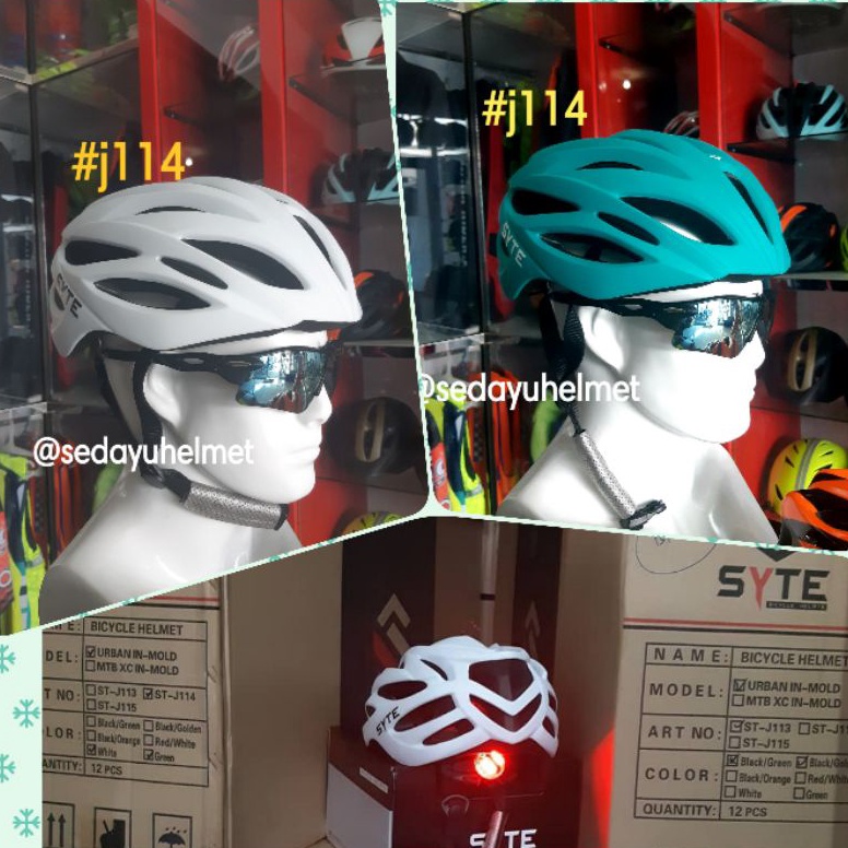 R3adyst0ck HELM SEPEDA  ROAD BIKE SYTE J114 ADA LAMPU BELAKANG [198]