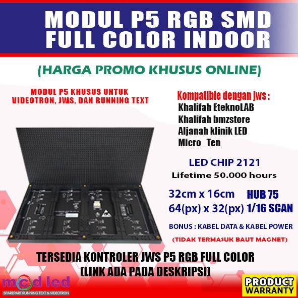 LED PANEL MODUL MODUL P5 RGB SMD FULL COLOR INDOOR