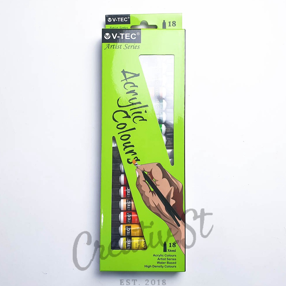 

4.4 Flash Sale Acrylic V-tec 18 Warna Cat Akrilik Vtec Set Paint
