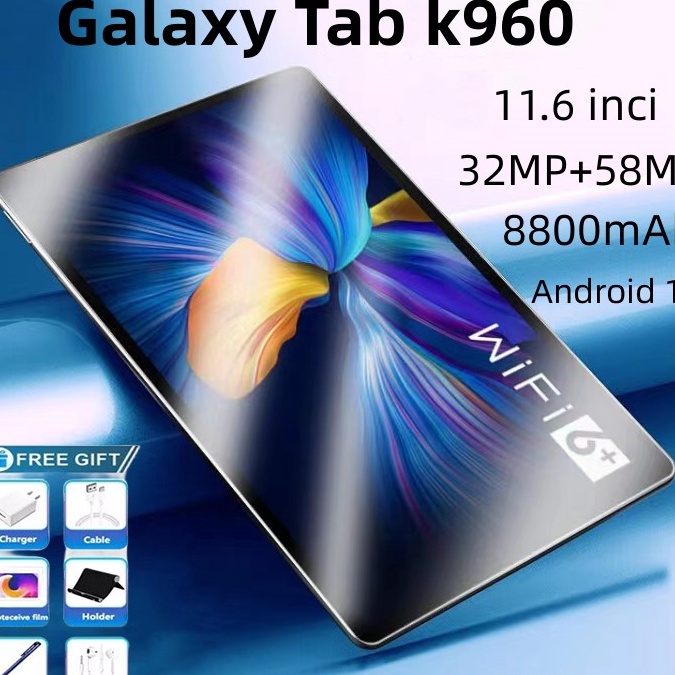 STRA715 【COD】murah tablet pc Asli  Tab K960 Baru 12GB + 512GB tablet android 11.6 Inci Layar Full Screen Layar Besar Wifi 5G Dual SIM Tablet Untuk Anak Belajar,tablet gaming Cuci Gudang |