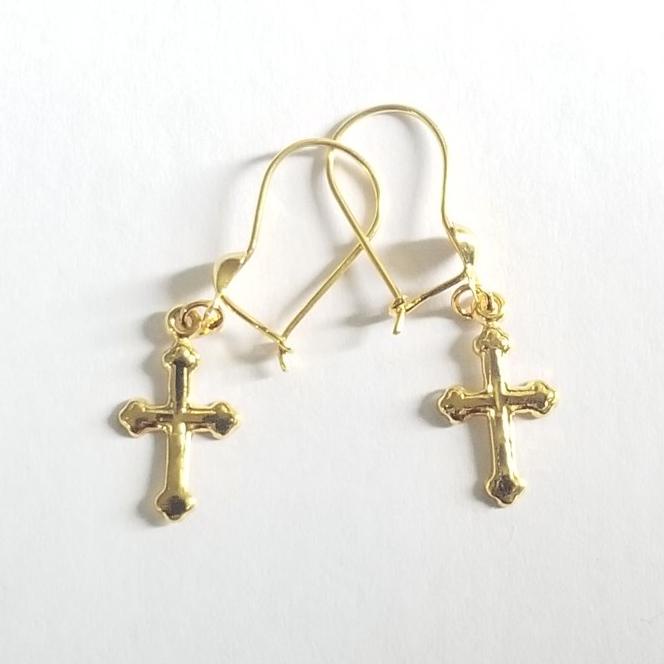 Anting Model Salib Emas Asli