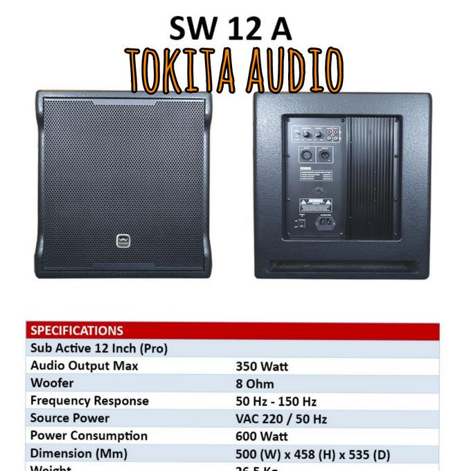 SUBWOOFER AKTIF WISDOM SW 12A WISDOM SW12A SATUAN 12 INCH ORIGINAL