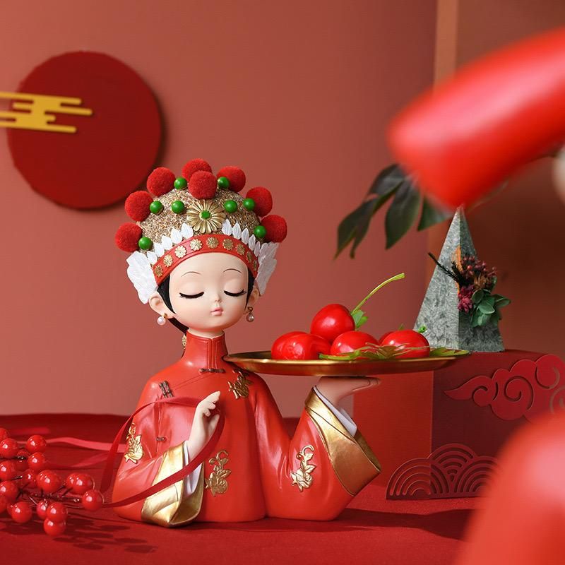 Wedding Set Pajangan Patung Gantin / Chinese Wedding Decorations / Pajangan Couple Wedding / Tray