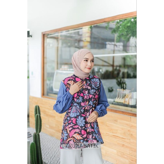 NANDINI BLOUSE BATIK WANITA MODERN / BATIK KERJA / BATIK SOLO / TUNIK BATIK / DRESS BATIK / BATIK UN