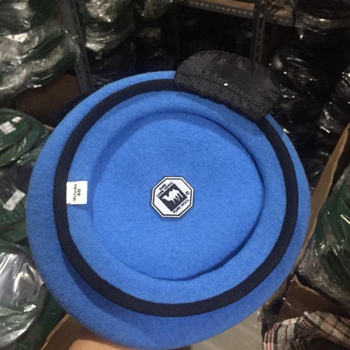 Topi Topi Baret Provost / Biru Muda, Camel Asli Onta Hitam - 60(O3Q6) BISA COD Topi Distro Original 
