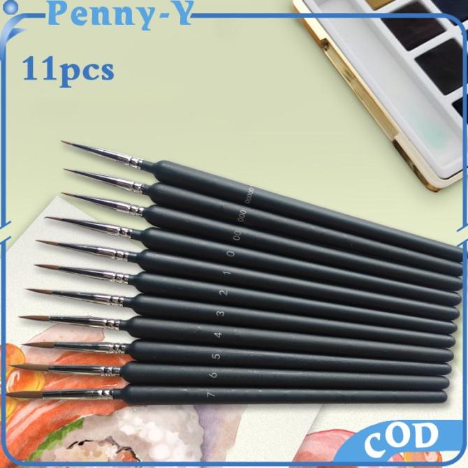 

Alat 11pcs paint brush set Kuas Lukis Liner kuas lukis cat air set Baru|Kode 1124