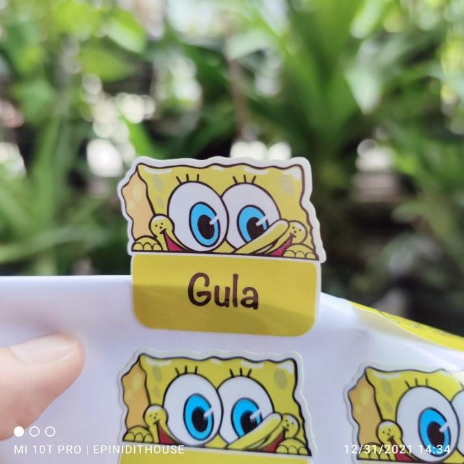 

Stiker Toples Spongebob Square Label Nama Bumbu Dapur Tempel Anti Air - Langsung Kirim