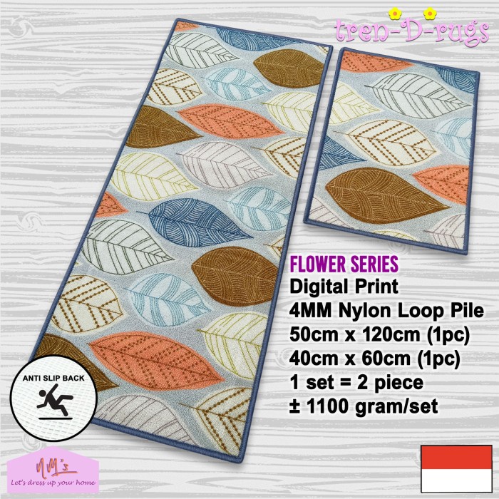 Promo Karpet Keset Kaki Bunga Lantai Dapur Set Panjang Kitchen Mat Anti Slip