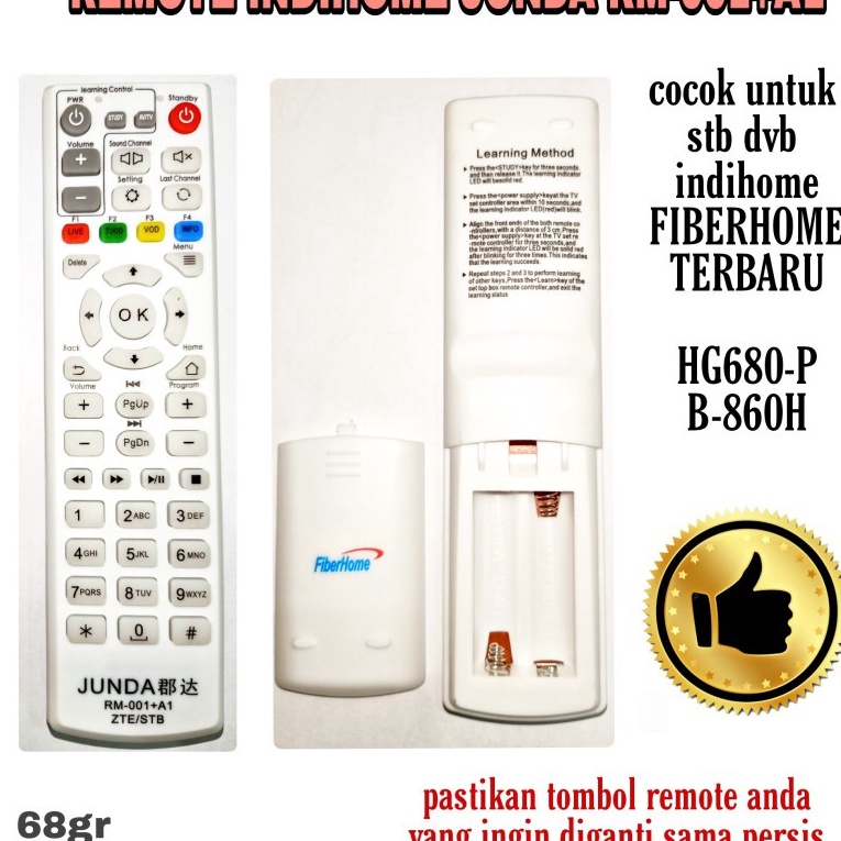12.12 SALE REMOTE STB DVB INDIHOME FIBERHOME TERBARU JUNDA RM 001+A1 murah