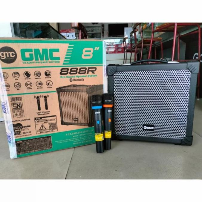 SPEAKER BLUETOOTH GMC 888R 8 INCH + 2 Mic WIRELESS