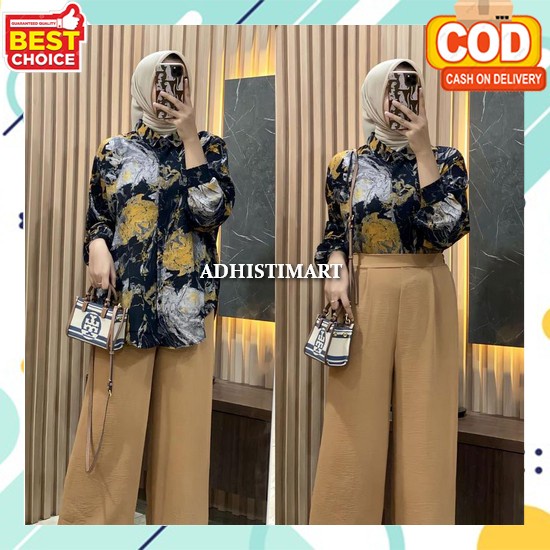 Ochaka One Set Setcel Wanita Busui Friendly Bahan Voxy Premium Ngaret Korean Style Termurah Baju Set