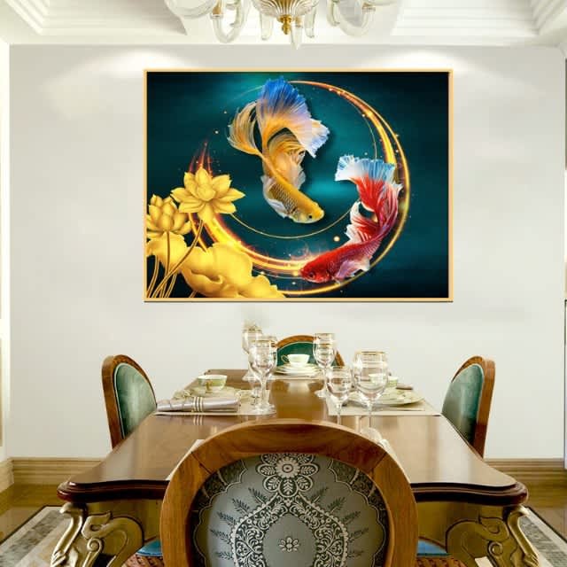 

DIY Diamond Painting Full ikan koi dan teratai galaxy 100x70cm D704