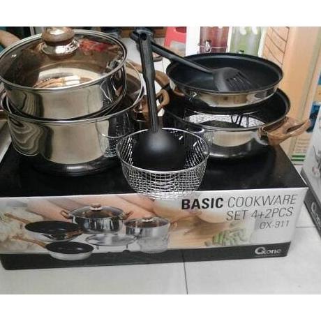 Oxone Wajan Panci Set Ox-911 / Ox911 / Ox 911 (4+2 Pieces)