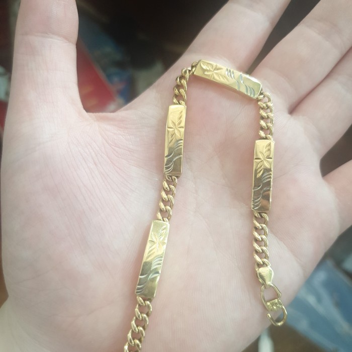 ✨Sale Gelang Plat Swiss Kuning Kendari Balok Ubs Emas Asli 700 70 16K Limited