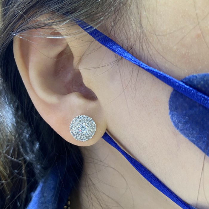 ✨Termurah Giwang Model Berlian Mas Putih Kadar 75 Emas Asli Terbaru