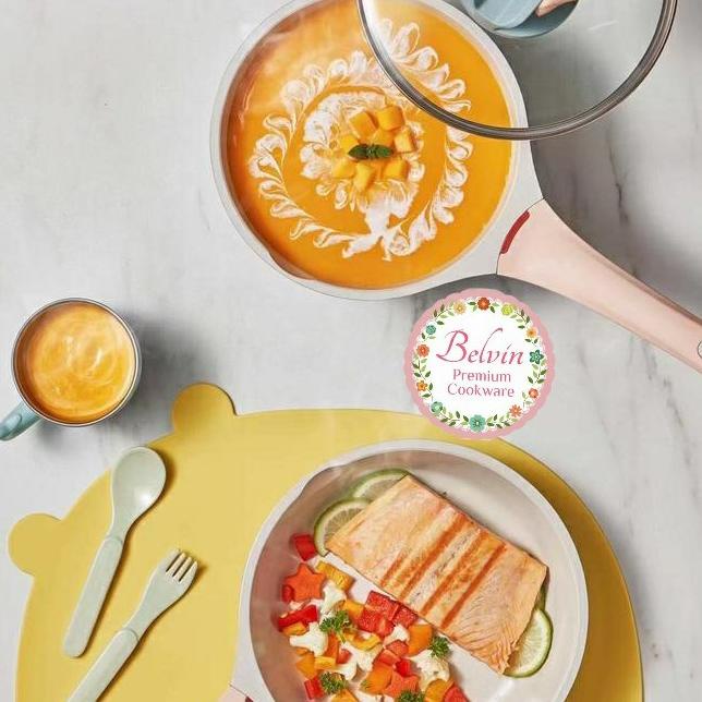 Belvin Cookware Panci Set Keramik Mpasi Baby Bayi Fry Sauce Pan Kukus