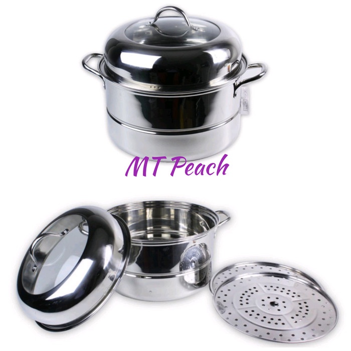 ✨Ori Krischef Steamer Set Panci Kukus Dengan Dua Piringan Limited