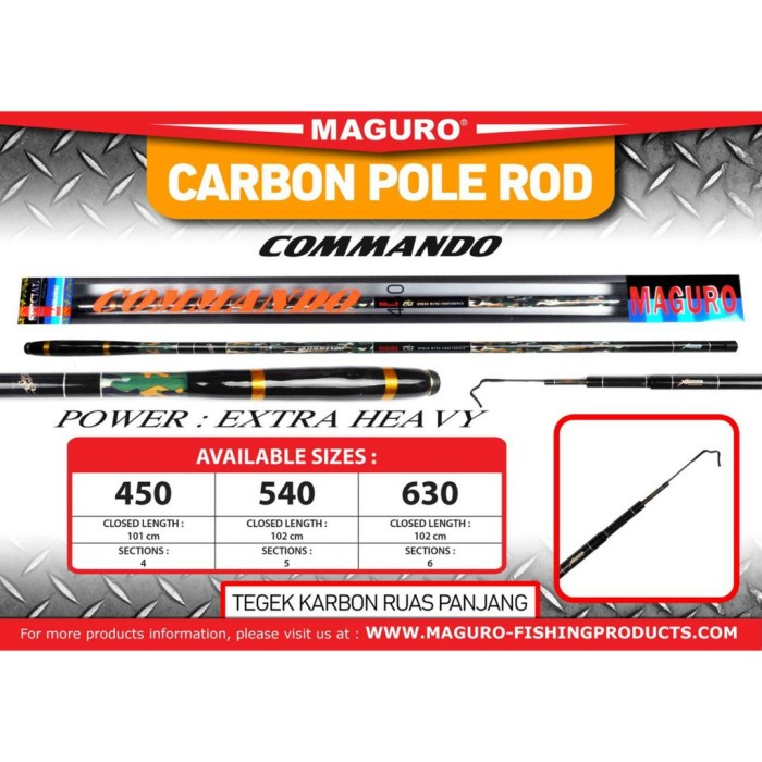 ✨Ori Joran Tegek Maguro Commando Carbon Pole Ukuran 540 Terbatas