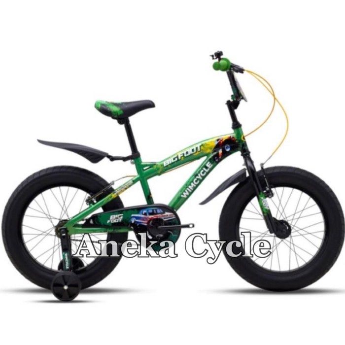 ✨Ori Sepeda Anak Roda Empat Cowok Bmx Wimcycle Bigfoot 16 Ban Jumbo 3.0 Terbaru