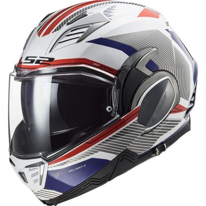 [New Ori] Ls2 Ff900 Valiant Ii Revo White Red Blue L Helm Modular L Ff399 Ff 399 Terbaru