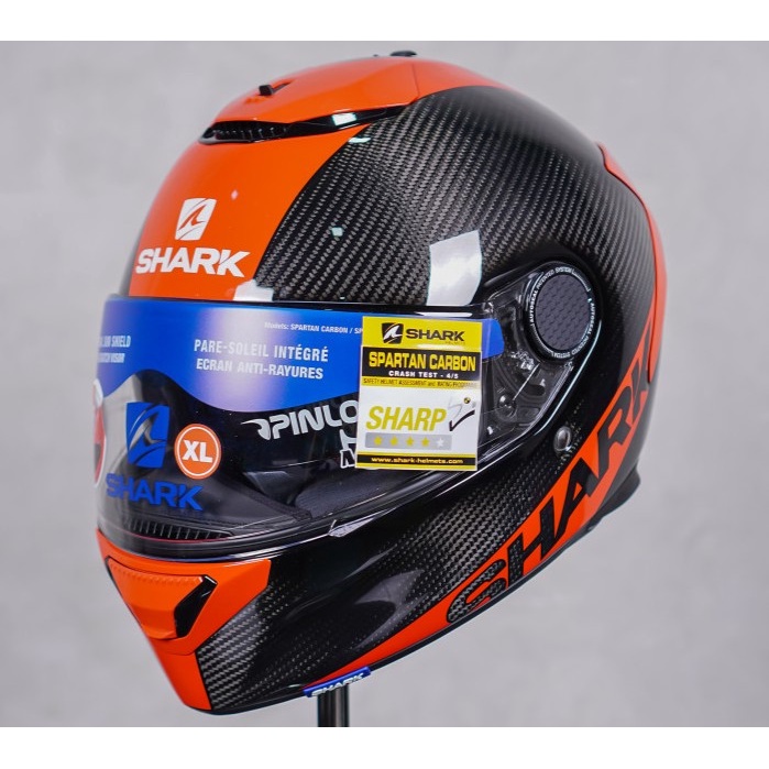 [New Ori] Shark Spartan Carbon Skin Red Helm Full Face Diskon