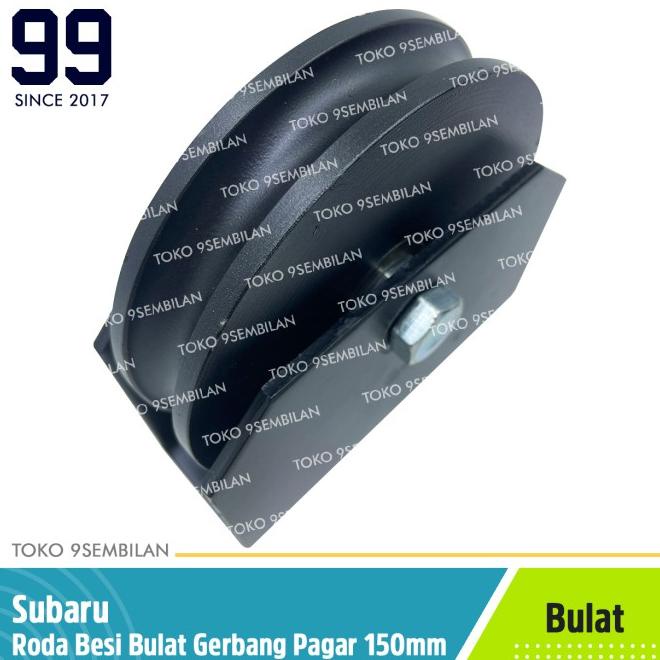 Roda Pagar Besi Hitam Bearing 15Cm 6Inch Rel Bulat Siku Katrol Gerbang