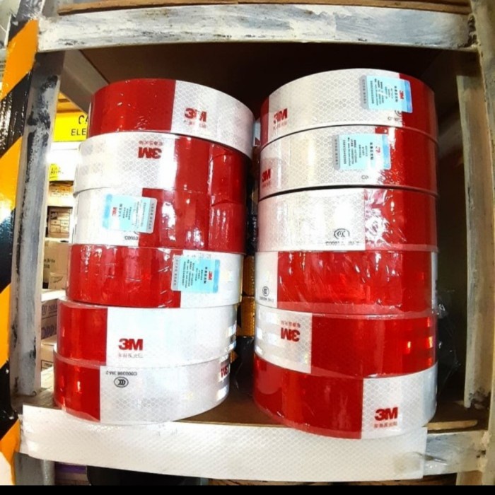 

✨Sale Stiker Revlek Tape Garis Merah Putih 2Inci X 45Mtr 3M Bisa Sameday