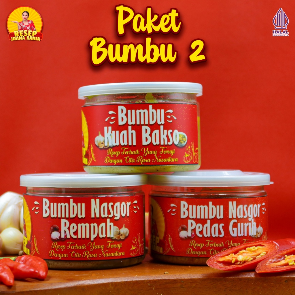 

Paket Hemat 2, Bumbu RSJ / Kuah Bakso, Nasgor Pedas Gurih & Rempah / Bumbu Masak Praktis Halal MUI/