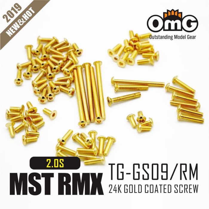 ✅New Rc Omg Golden Screw Kit For Mst Rmx 2.0S #Tg-Gs09/Rm Terbaru