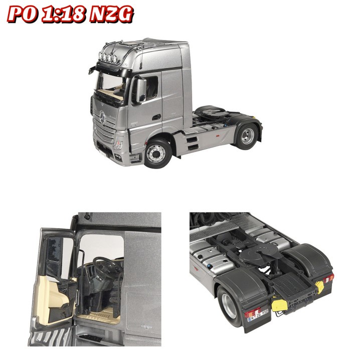 ✨New 1/18 Nzg Mercedes Benz Actros Gigaspace 4X2 Tractor Truck Silver Bisa Gojek