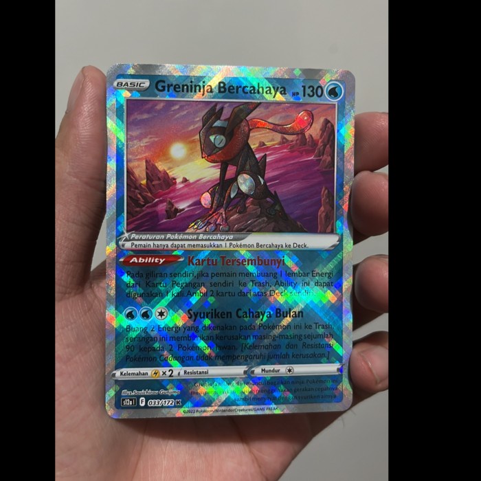 ✅New Kartu Pokemon Bahasa Indonesia : Greninja Bercahaya S12A 033/172 Berkualitas