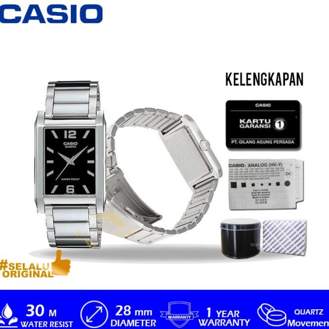 Jam Tangan Casio Mtp-1235D-1Adf With Box Kaleng Bergaransi Resmi