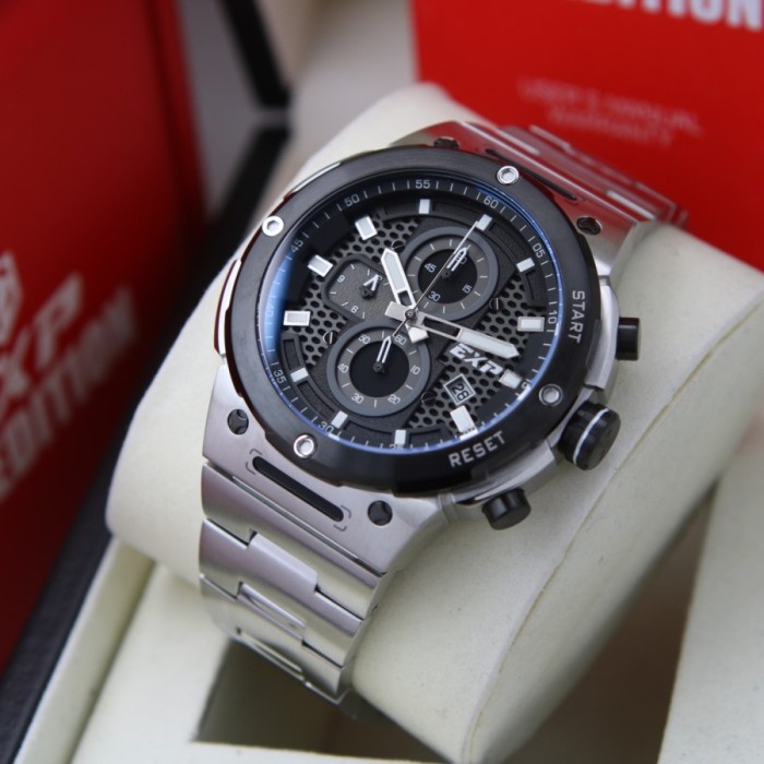 ✅Ori Jam Tangan Expedition Pria Exp 6837 / E6837 Original - Silver Black Bisa Sameday