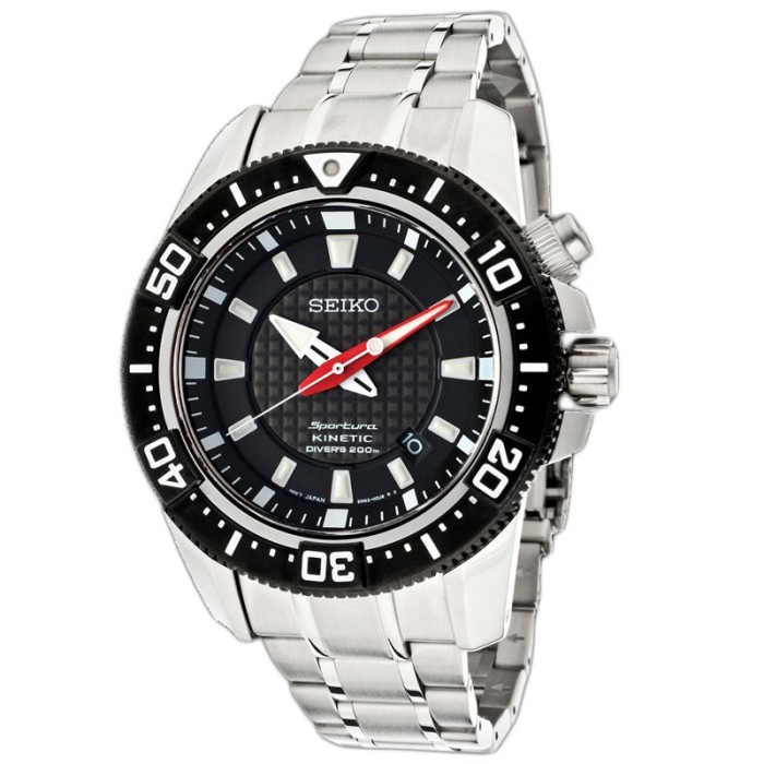 ✅Sale Seiko Ska511P1 Sportura Kinetic Diver Silver Black Red Berkualitas