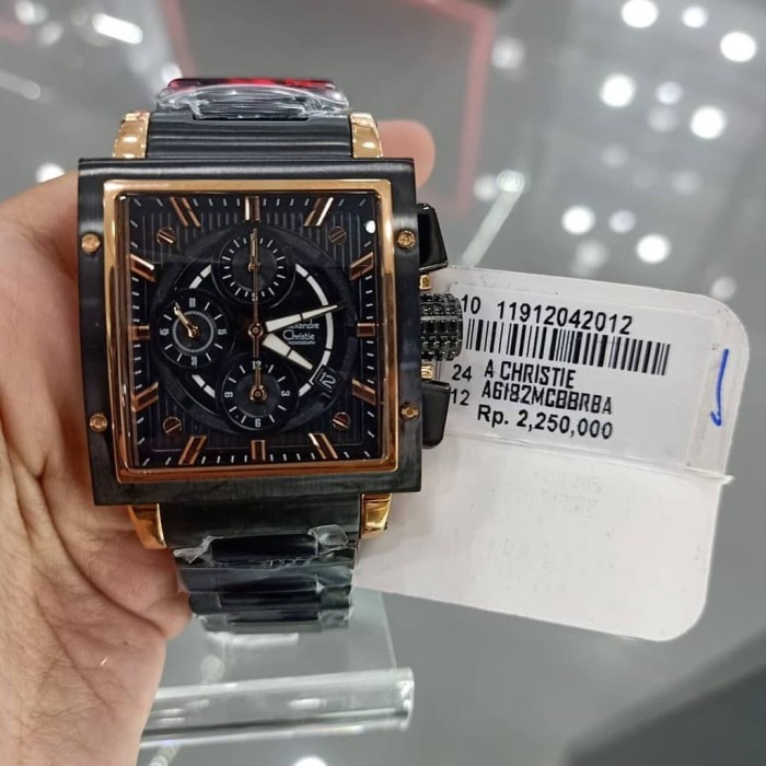 ✅Ready Jam Tangan Alexandre Christie Original Pria Ac6182 Black Rosegold Bisa Sameday