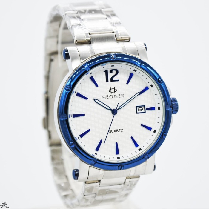 ✅Ori Hegner 431Msb / Hegner 431 - Jam Tangan Pria Original - Blue Silver Terbatas