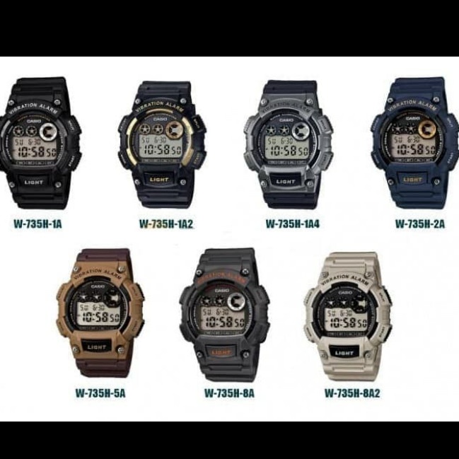 ✅Ori Casio W-735H-5Avdf W735H-5Avdf Jam Tangan Original Berkualitas