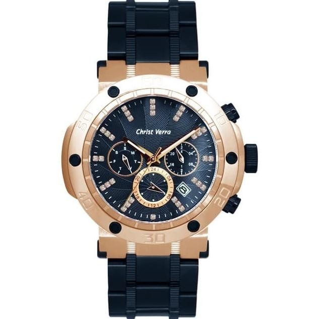 ✅Termurah Jam Tangan Christ Verra Cv 52283Gd-1J Pria Rosegold Blue Original Terbaru