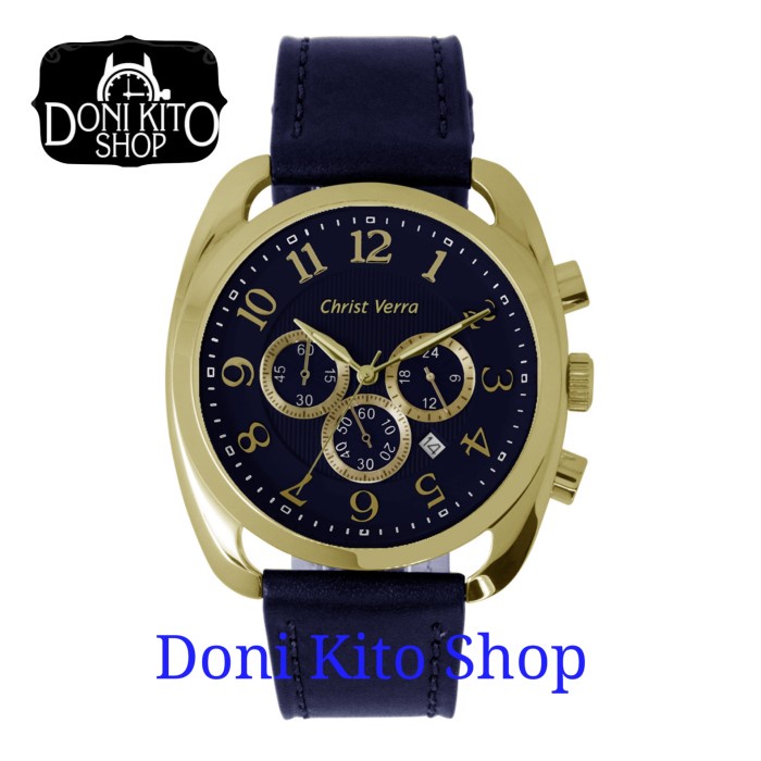 ✅Ori Jam Tangan Pria Original Christ Verra 31767G Gold Blue Garansi Resmi Diskon