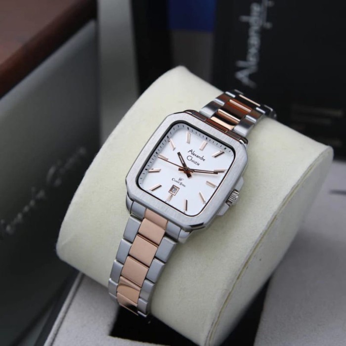 ✅Baru Alexandre Christie 8687 Ac 8687 Silver Rosegold Wanita Original Bisa Sameday