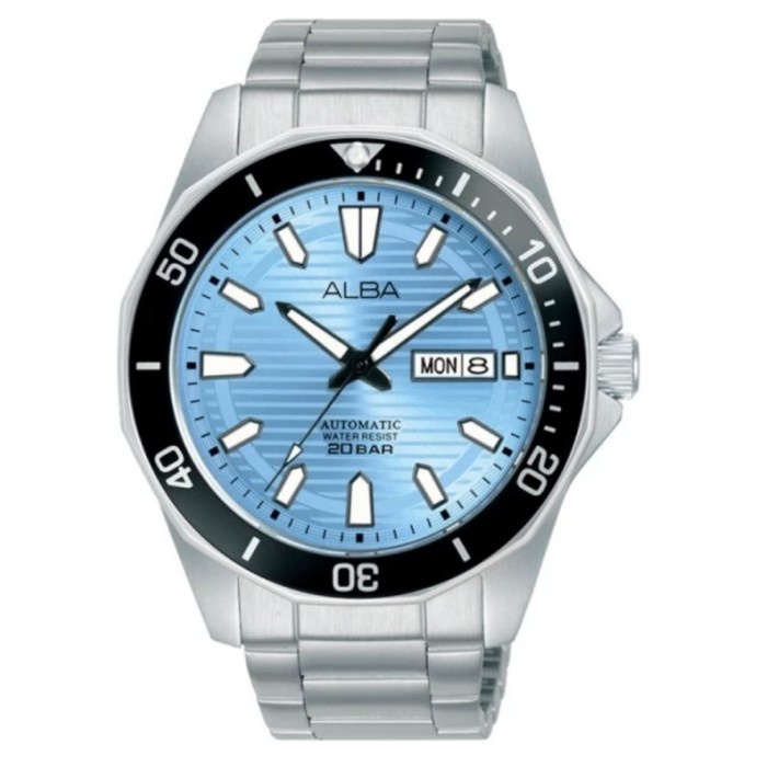 ✅Sale Alba Pria Al4459X1 Automatic Ice Blue Dial Stainless Steel Al4459 Bisa Gojek