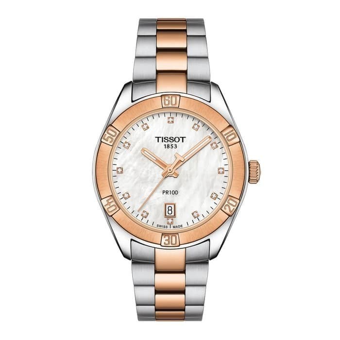 ✅New Tissot T101.910.22.116.00 Pr 100 Sport Chic Two-Tone Ladies Terbaru