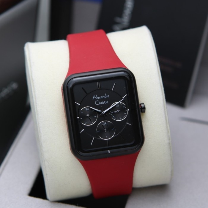 ✅Baru Jam Tangan Wanita Alexandre Christie Ac 2744 Ac2744 Black Red Terbatas