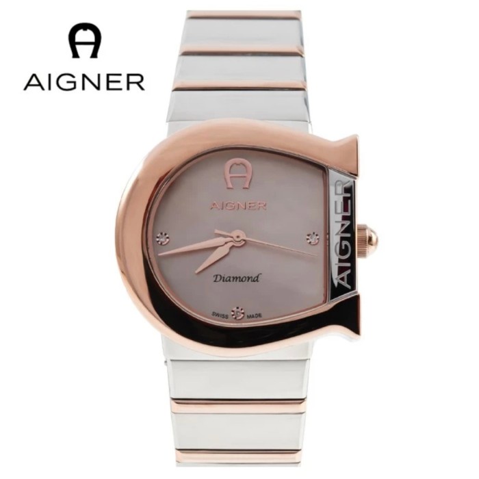 ✅Baru Aigner Matera Agw.232004 Diamonds Rose Gold Pearl Dial Ladies Watch Terbaru