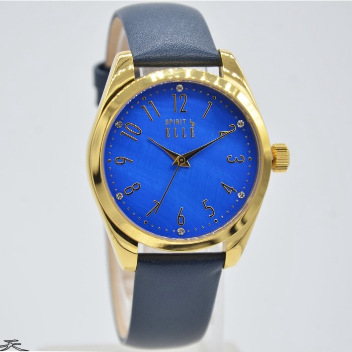 ✅New Ori Elle Es20093S04X - Jam Tangan Wanita Kulit Original - Blue Terbatas