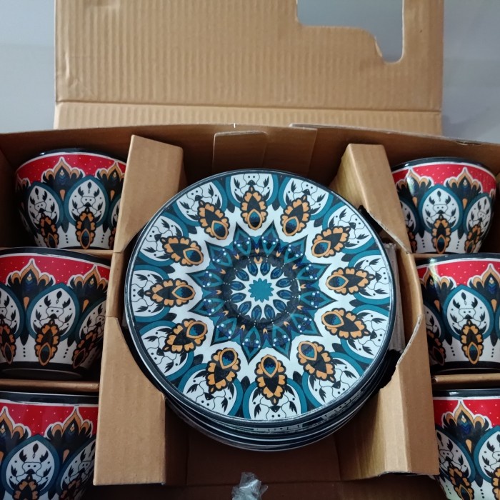 [New] Tea Coffee Set Sango 12 Set - Maroko Moroccan Art Terbatas