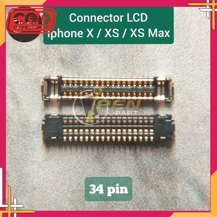 Konektor Lcd Iphone X Xs Max Original Socket Connector Layar Di Mesin