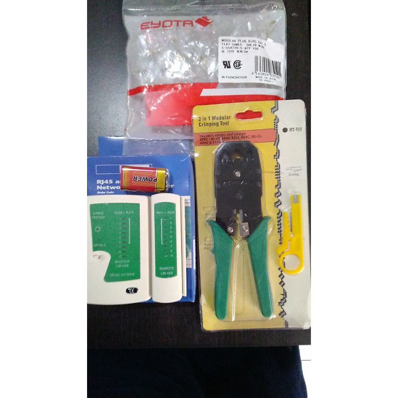 Paket Tang Crimping + Lan Tester + Rj45